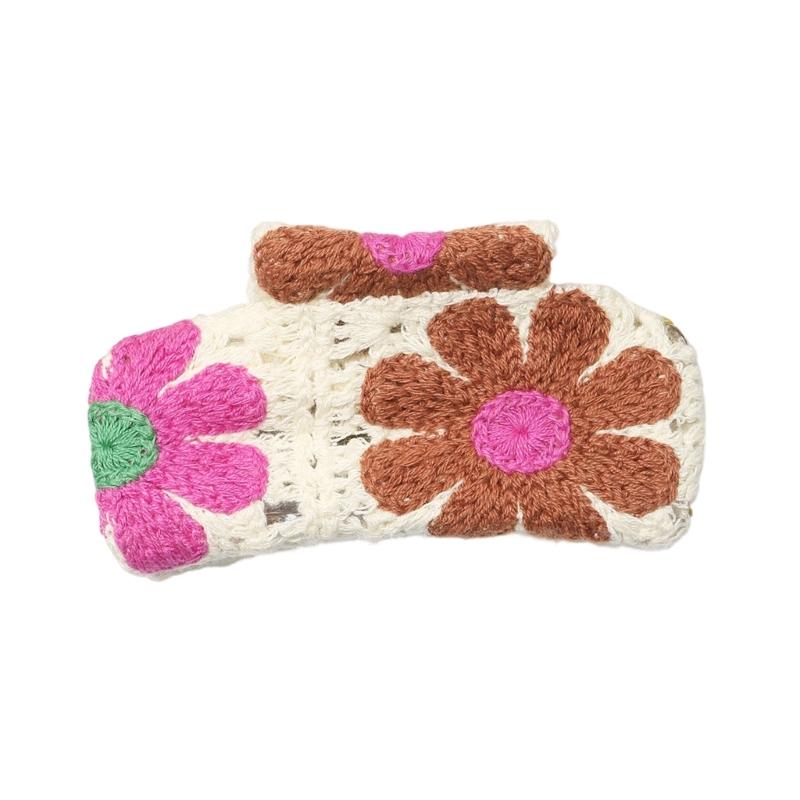 Secure Grip Knitted Hair Clip for Active Lifestyle Comfortable Fashion Flower Hairpin Nonslip Sports Activity жёлтый