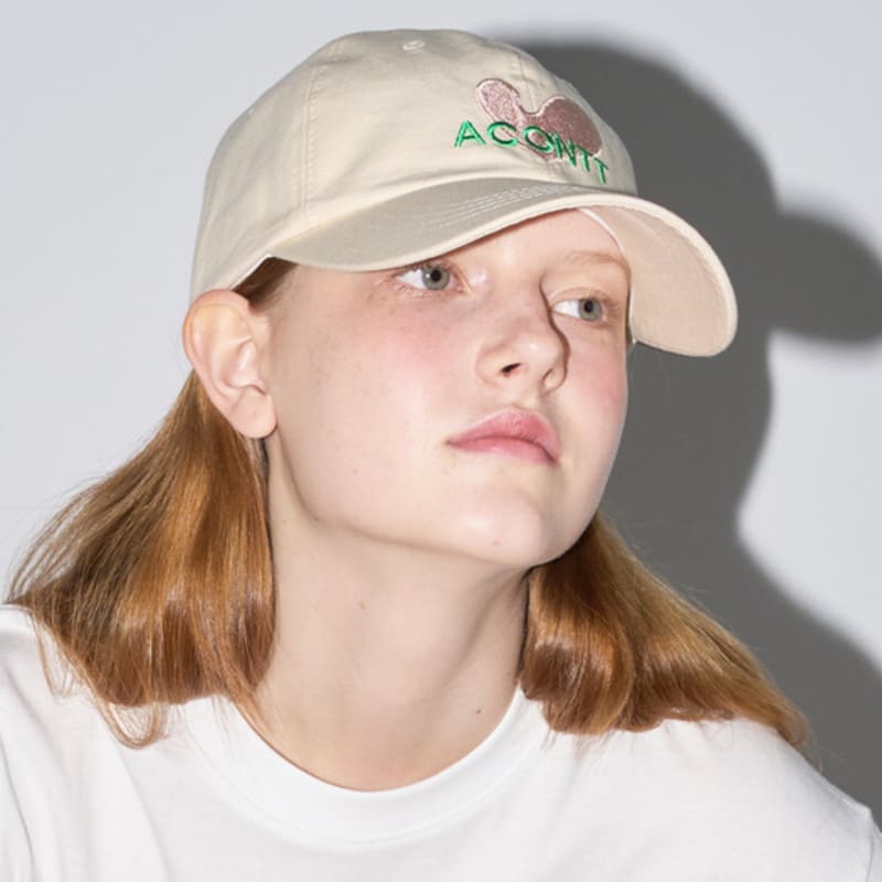 

ACONTT COTTON WITTY HEART BALL CAP_3COLOR BLACK