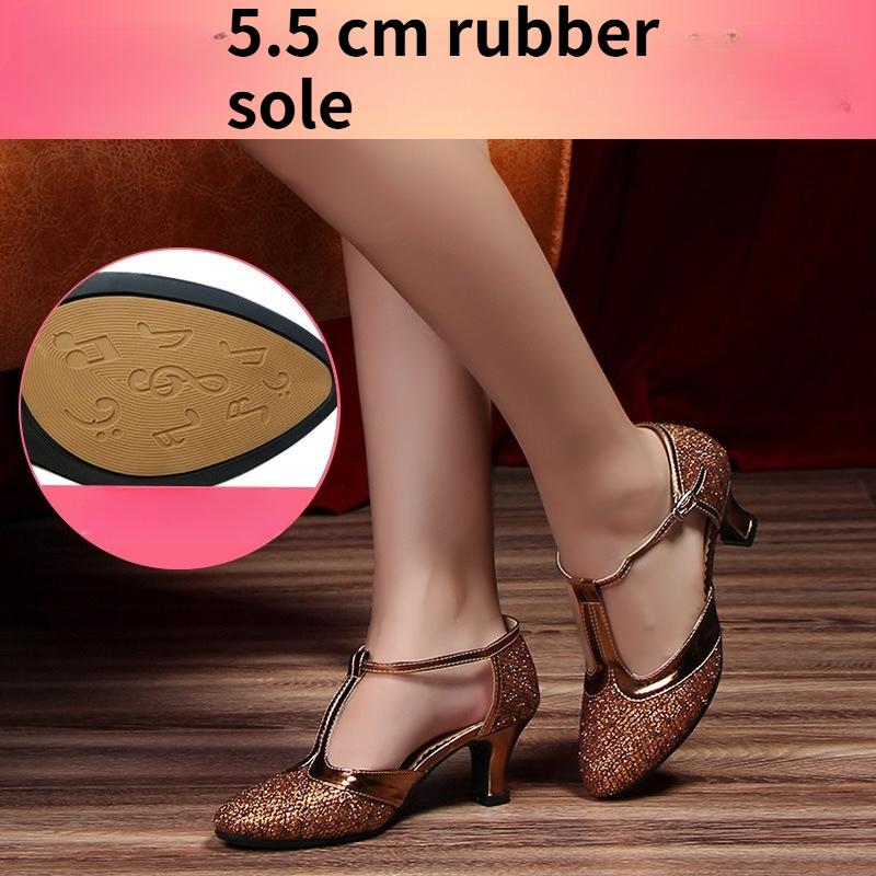 Women's Adult High-Heel Ballroom Dance Shoes with Soft Soles for Outdoor Use