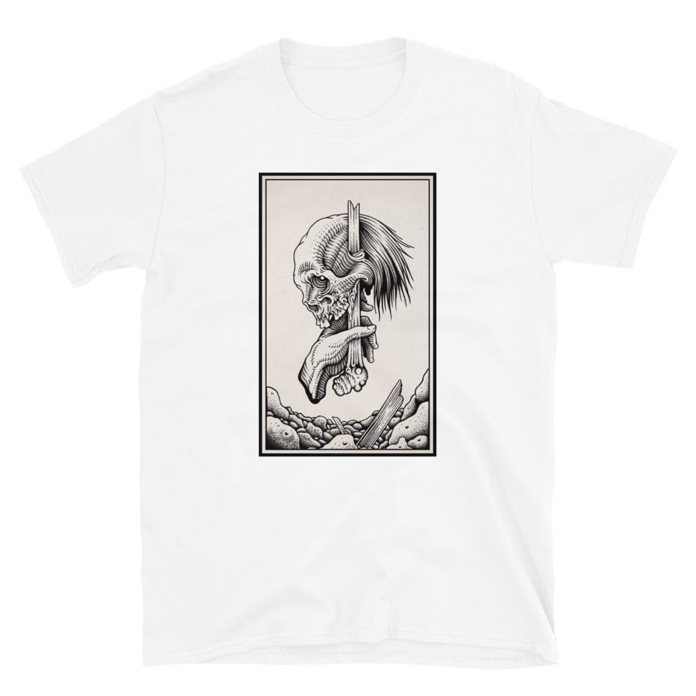 SKULL AND BONE, GOTHIC ART TATTOO, Printed T-Shirt Tops Tee