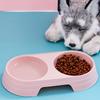 Nonslip Bottom Feeding Dish Double Bowl Feeder Water Food Container For Small Dog Cats Space Saving Modern Design Feeder
