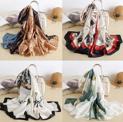 2024 Spring/Summer Western Fashion Silk-Feel Scarf: Versatile, Lightweight Shawl, Sunscreen Beach Towel for Travel