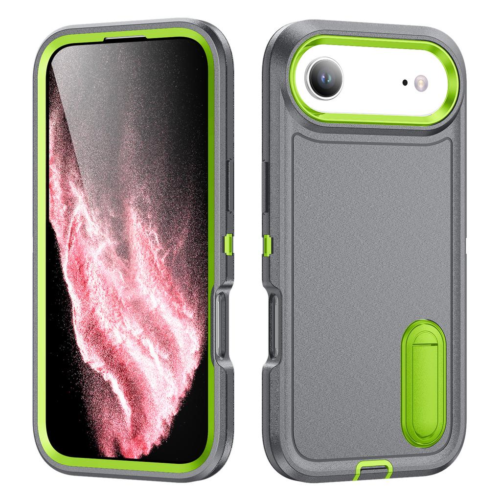 For iPhone 17 Air Case Case Kickstand Phone Cover PC+Silicone+EVA 3-in-1 Design