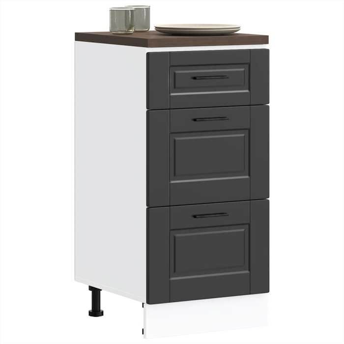 VidaXL Armoire de cuisine Porto noir bois d'ingénierie, meuble d'évier, meuble de cuisine avec tiroir, meuble de cuisine à 854221