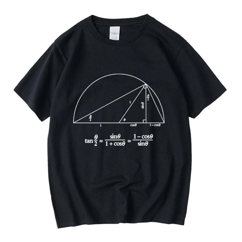 Science Math Trigonometric Euler Theorem Printed Polyester T Shirt Student Casual Straight A Summer Short Sleeve Daily Tops