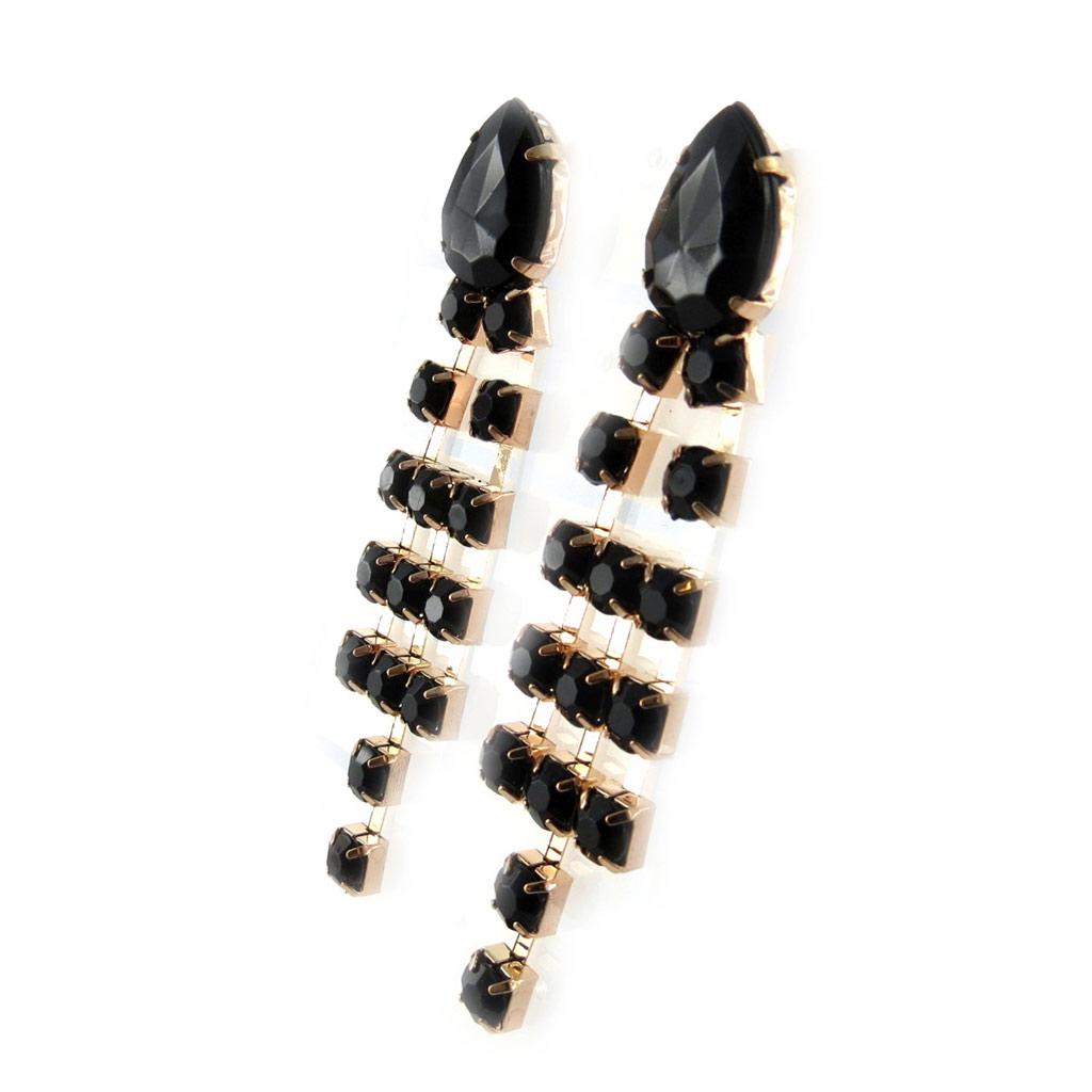 Les Trésors De Lily [L1885] - Black 'Sissi' Designer Earrings