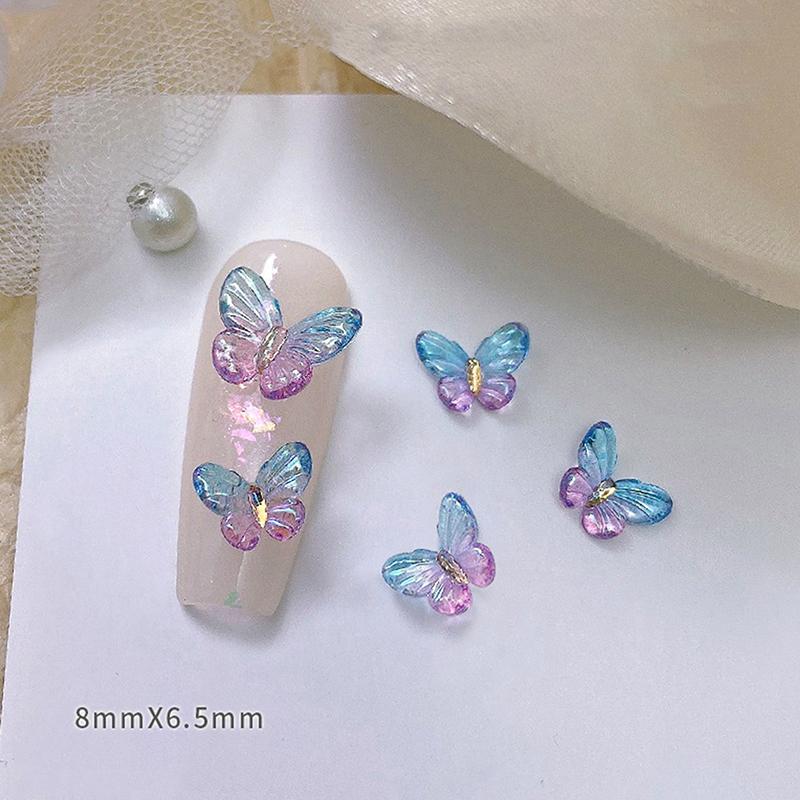 30Pcs 3D Aurora Colorful Butterfly Nail Art Charm Nail Art Decoration Diy Nail Jewelry For Nails Art Accessories
