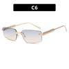 Threaded square sunglasses, new metal trendy sunglasses, street photography, European and American fashion sunglasses, anti-sun shading
