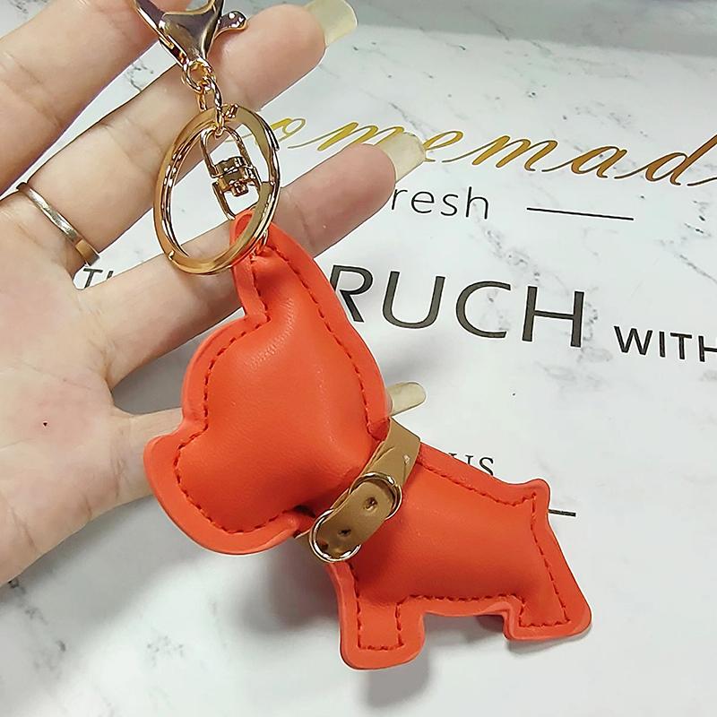 

1 шт. кожаный брелок для ключей в виде щенка, набитый искусственной кожей, боевая собака, брелок для ключей, сумка, подвеска-шарм