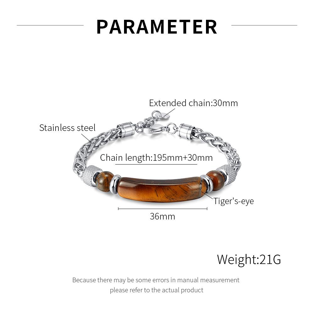 Luxury Charm Men's Bracelet Natural Stone Twist Chain Yellow Tiger Eye Stone Bead Bangle Vintage Men's Jewelry Wristband Gift
