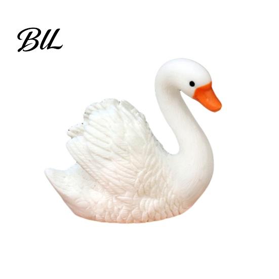 Waterproof Swan Figurine Miniature Mini White Resin Statue Realistic Succulents Planter Decor Animal Ornament Dollhouse Fairy Garden Micro Landscape A