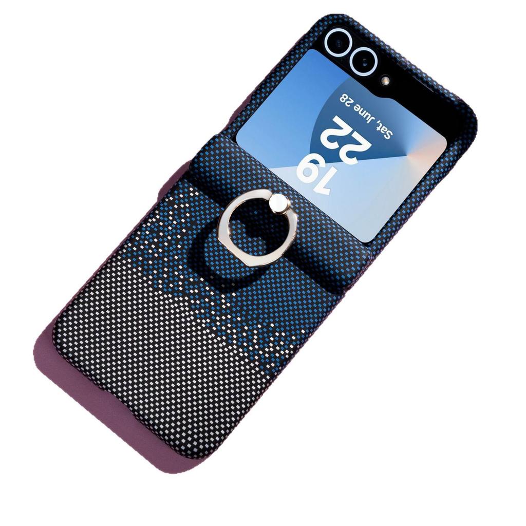 Samsung Z Flip 7/6/5 Kevlar Carbonfaser Ring Schutzhülle