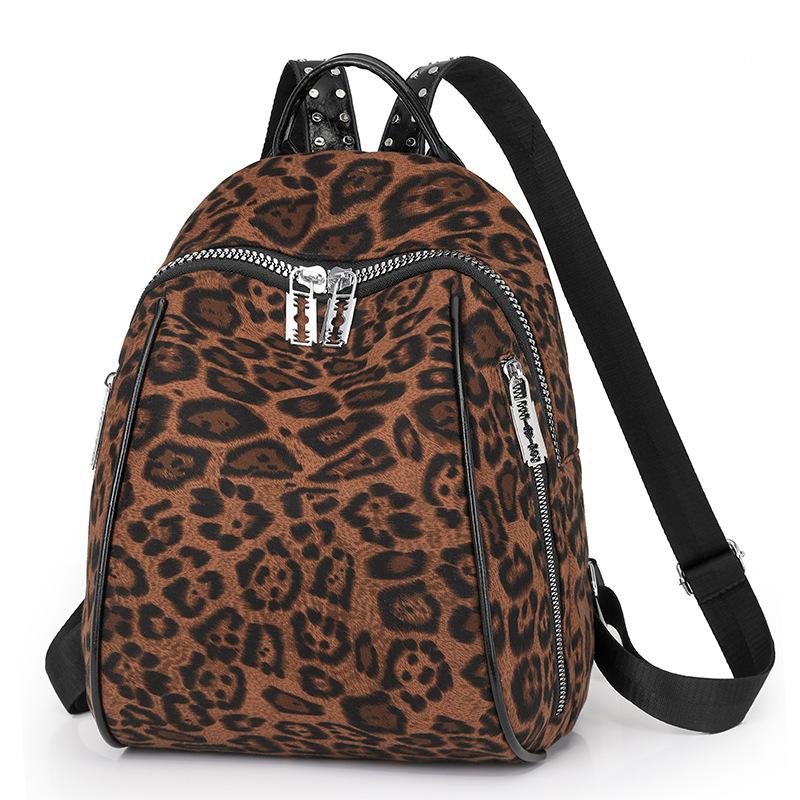 Modisches Design Personalisierte Tasche mit Leopardenmuster für Damen im Herbst und Winter Rucksack für Damen Lässig Vielseitig Studenten-Schultasche