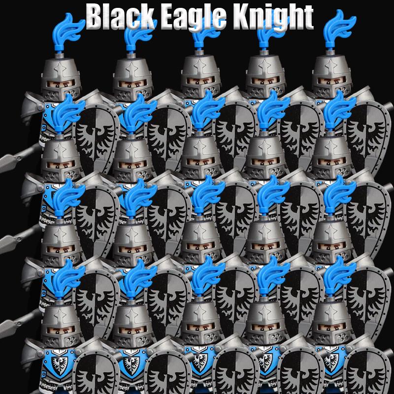 Medieval Military Soldier Series Building Blocks Castle Black Eagle Green Dragon Knights Figures Militia Accessories Bricks Toys