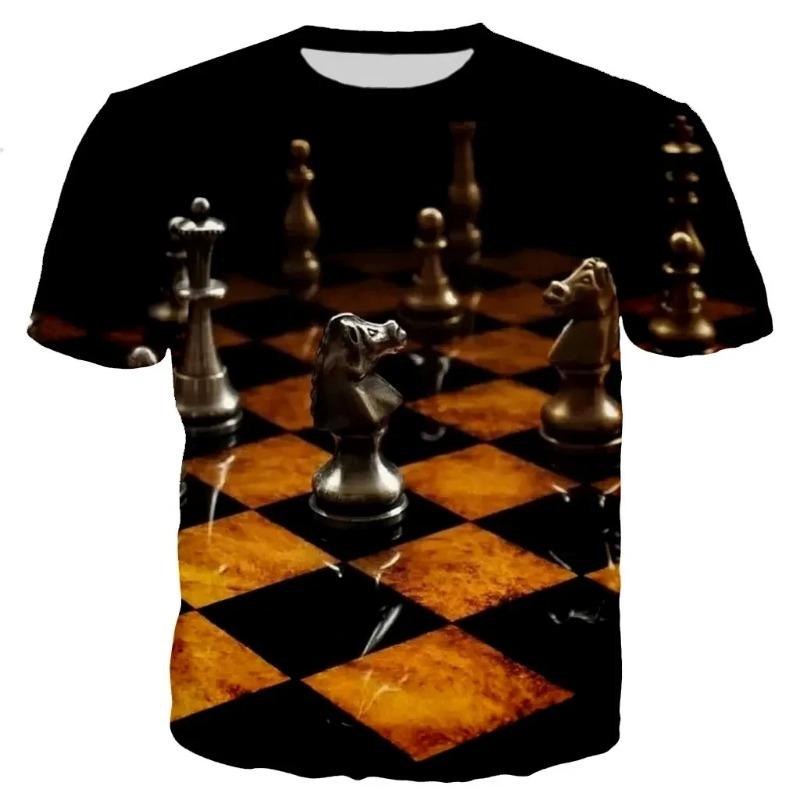 New Design Chess Graphics T-shirt Summer Leisure Fashion Men T-Shirts 3D Print Hip
