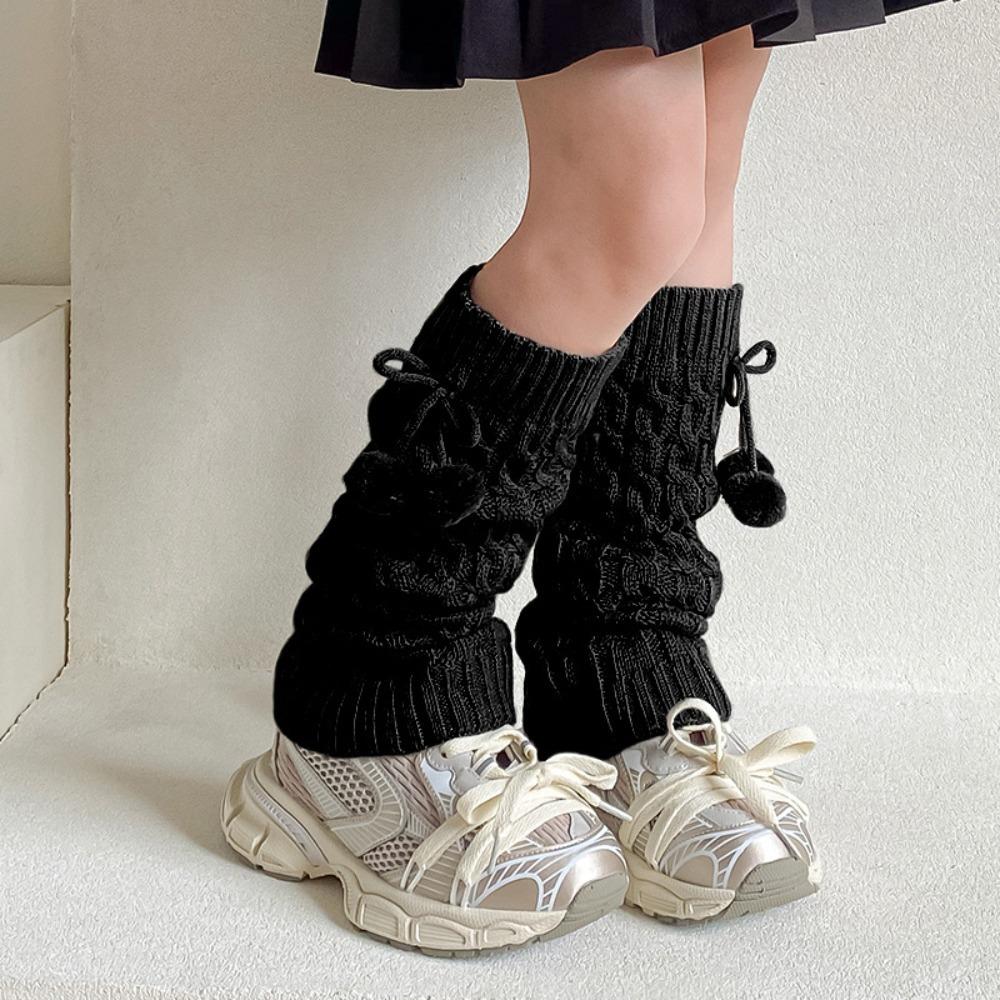 Korean Style Children's Sock Cover Plush Leg Cover Hairball Long Stacked Socks  Autumn and Winter