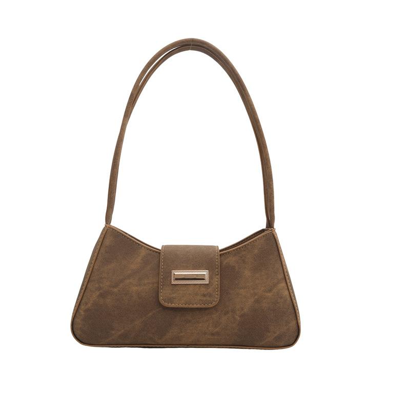 Strukturierte Nischentasche neue Damentasche einfarbig beliebte Crossbody-Schulter-Unterarm-Baguette-Tasche