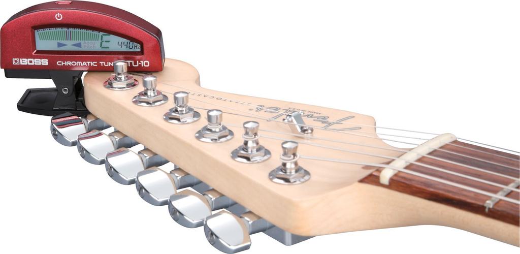 BOSS Chromatic Tuner with Color and Red TU-10-RD Clip-on Backlight, LCD, Auto-Off Function,