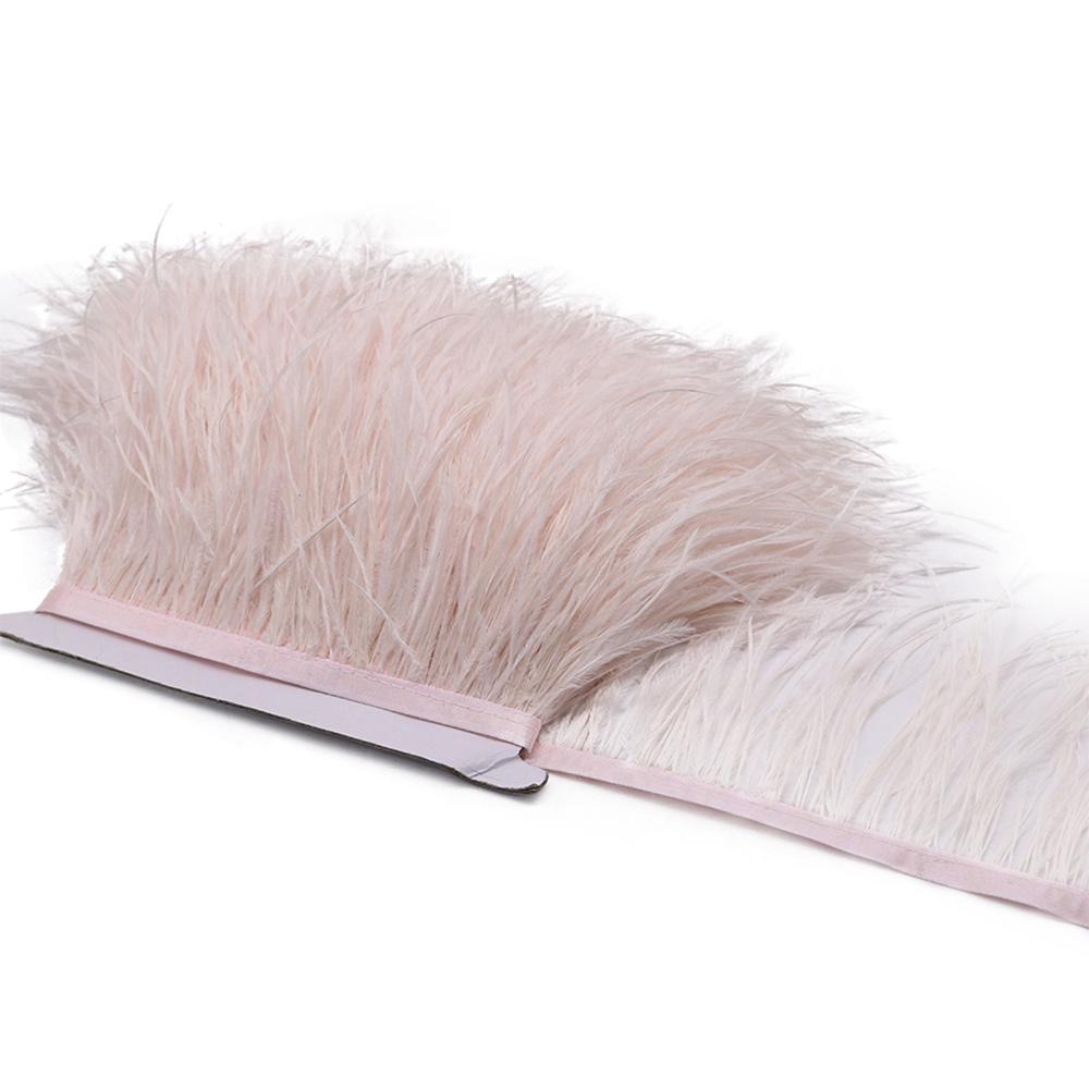 Feder1M Natürliche Flauschige Straußenfederborte Weiß Schwarz Straußenfeder für DIY Bastelband Brautkleid Nähen Kleidung Dekoration 8-10cm