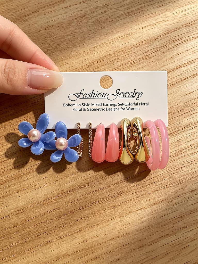 European 2026 C-Shaped Resin Earrings - Light Luxury Fashion with Creative Acetate Sheet Design
