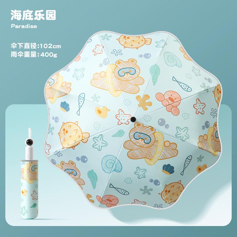 New straight umbrella creative children's umbrella 8-bone rounded corners safety joint 8-bone automatic umbrella astronaut handle