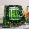 1Pc St.Patrick's Day Print Flannel Blanket, High Quality Comfortable for All Seasons, Home Decor, Warmth and Comfort, Perfect for Christmas Gifts W73