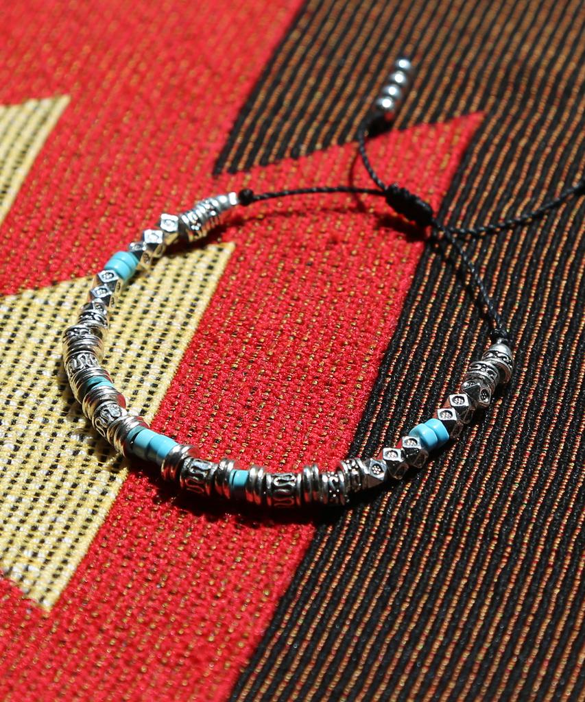 Knd Silver & Turquoise Bead Bracelet