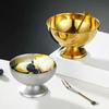 Stainless Steel Ice Cream Bowl Round Candy Container Minimalist Pudding Bowl  Home Decoration