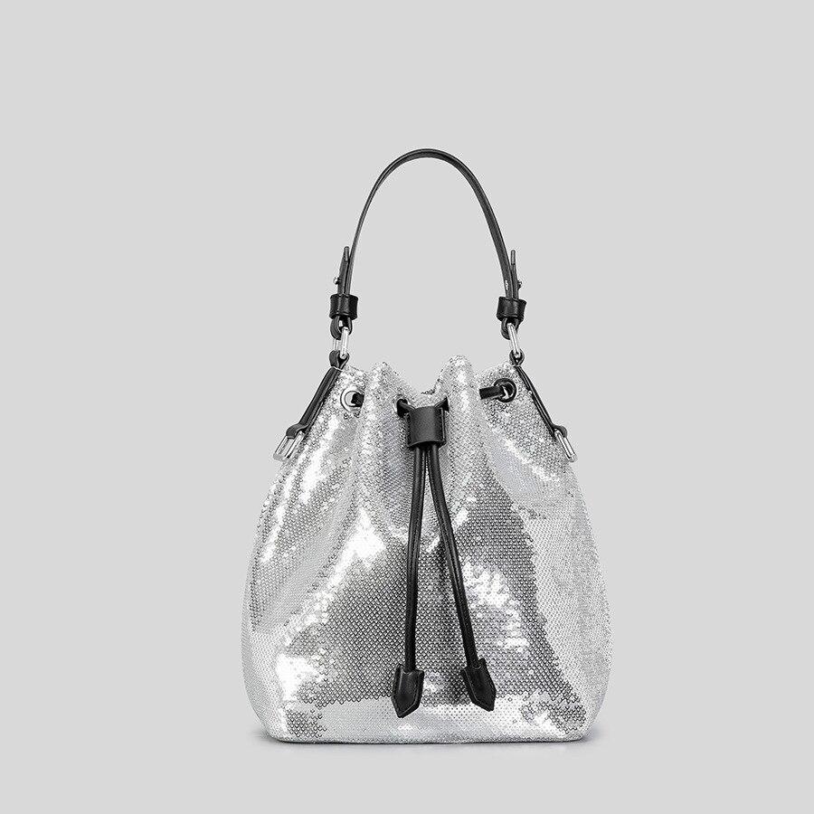 Buy Sequins Bucket Bags for Women Drawstring Evening Bag Retro Shoulder
