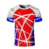 Fashionable Geometric Pattern Men's 3D Printed T-shirt Summer Casual Running Round Neck Top Badminton Table Tennis Sports Short Sleeved Clothing