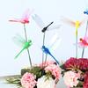 12Pcs Dragonfies Clip 3D Dragonfies Garden Stakes Decors Fly Deterrents Dragonfies Fly Deterrents,Garden Bird Scare Devices