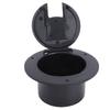   Round Electric Cable Cover Snap Lock Door, High Grade ABS Material, Easy Installation, Neat Look, 3-1Celsius2in Interface RV Trailer Black, For Outd