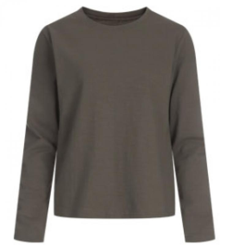 Shop Women Basic Slip Semi Crop Daily Long Sleeve T shirT Dai Wsh 1153