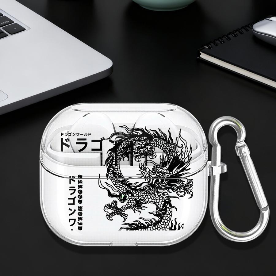 Case For Samsung Galaxy Buds 4Pro 2 2Pro 3 FE 3Pro 4 Pro Live Clear Earphone Cases Cover With Hook The Art World Of Dragons Buds 3 Pro