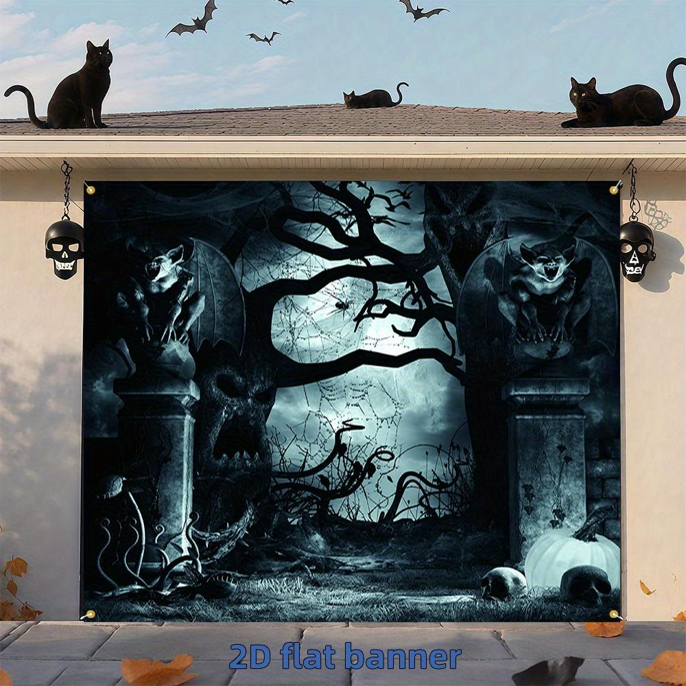 2D Flat Banner, 1 Piece Halloween Happy Garage Door BannerDJH