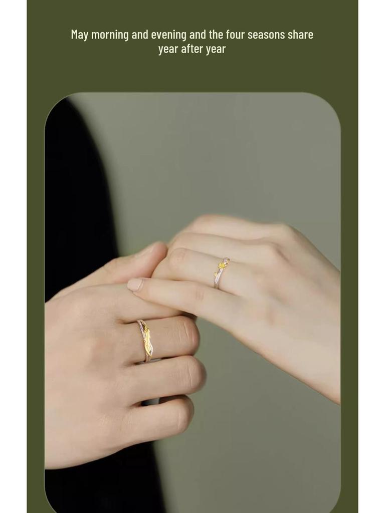 Oak & Kapok Couples' Rings: 925 Sterling Silver Matching Rings for Men & Women - Perfect Birthday Gift for Your Girlfriend or Boyfriend.