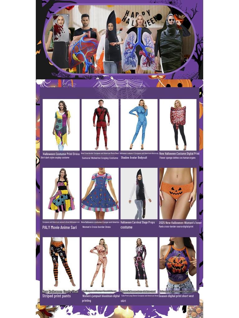 Dámská kombinéza Sally s 3D potiskem pro Halloween a Vánoce Horror Nights