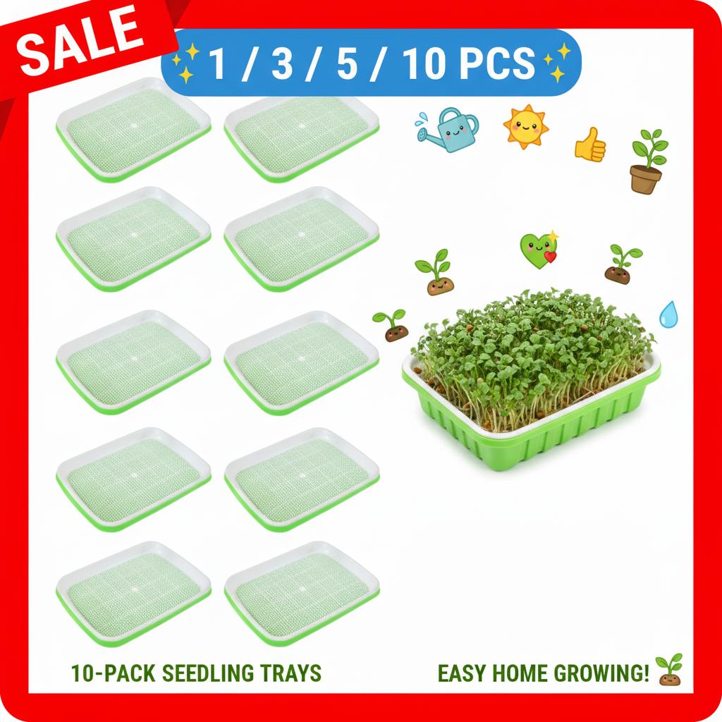 1/3/5/10Pcs Hydroponic Microgreens Sprouter Tray Seed Sprouting Plates Wheatgrass Grower Nursery Trays Home Garden Tools