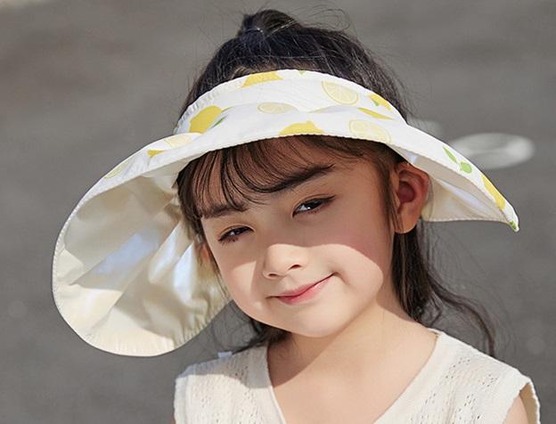2-8 Years Old Summer Sun Hat for Kids Girls Outdoor UV Protection Children Foldable Wide Brim Beach Caps(48-52cm)