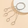 Punk Geometric  Chain Wrist Bracelet for Women Ring Charm Set Couple Emo Fashion Jewelry Gifts Pulsera Mujer