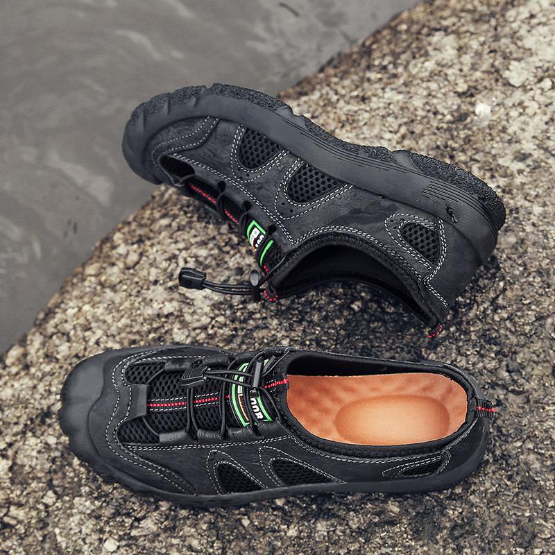 Handmade Genuine Leather Non-Slip Men Casual Shoes Leisure Walk Sneakers Comfort Design Man Hiking Shoe Lace-Up Driving Footwear