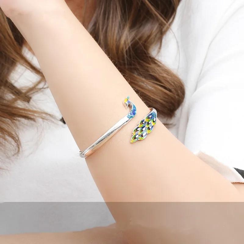 Fashion 2025 New Peacock Bracelet Vintage Simple High Street Bracelet Steel Women Cute Chain Bracelet Jewelry Gifts Wholesale