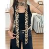 Leopard Pattern Long Neckerchief Skinny Scarf Necktie Handbag Wrap Handle Satins Belt for Wmen Bag Handle Accessory