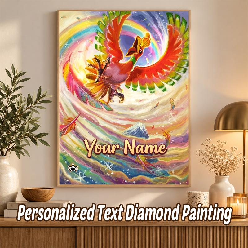 Ho-Oh Custom Name Diamond Painting Personalized 5D Full Drill DIY Diamond Art Home Decor