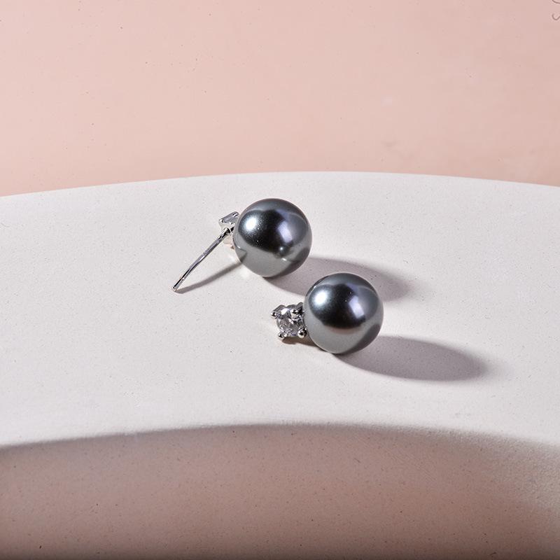 

Таитянский черный жемчуг, клипсы для ушей без прокола с акцентами из Акойи и циркония - Уникальный стиль для женщин