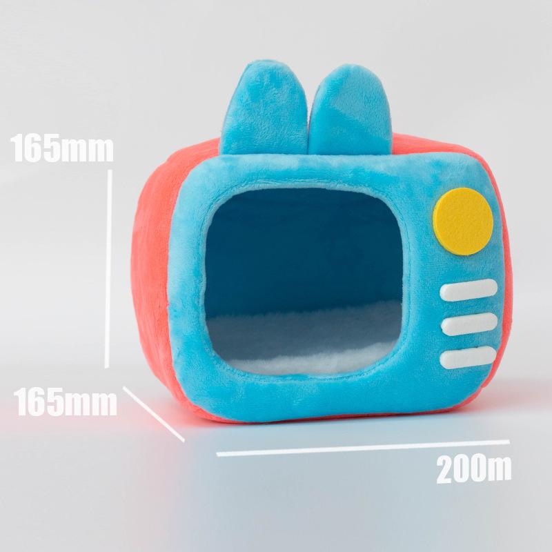 

Милый мультяшный домик для питомца в виде телевизора, гнездо для хомяка, белки, попугая, морской свинки, маленького животного, теплый мягкий домик для укрытия, гнездо для животного, товары для питомцев