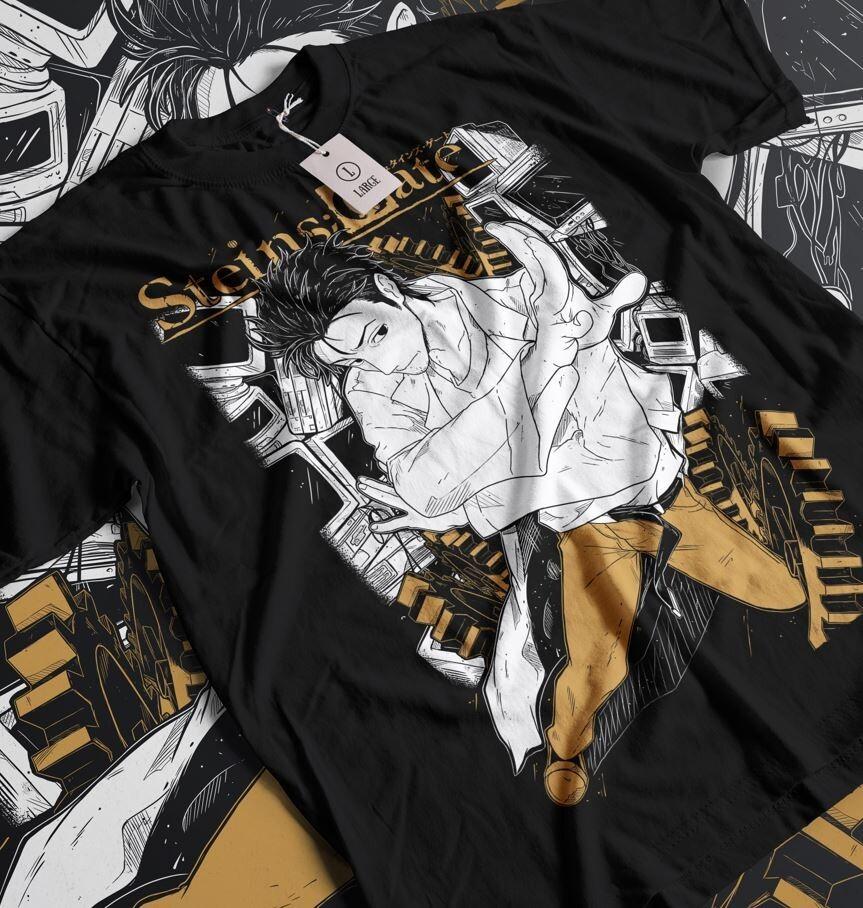 

Steins Gate Okabe T-Shirt,Manga Top Anime 2023 Graphic T-Shirt All Size M