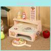 Wooden Simulation Pizza Barbecue Oven Children Toy Set For Imaginative Cooking
