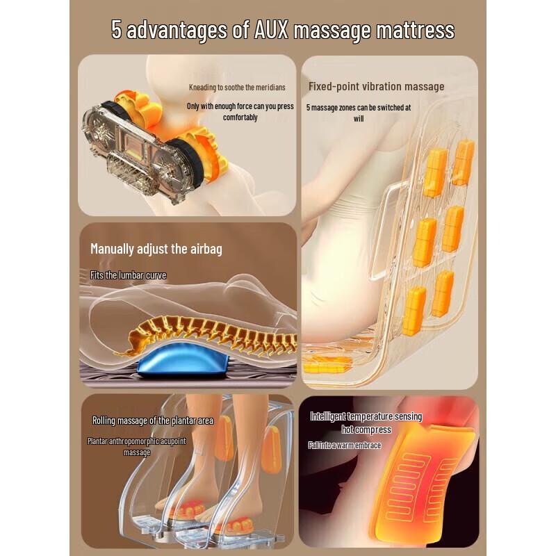AUX 3D Full Body Kneading Massage Cushion