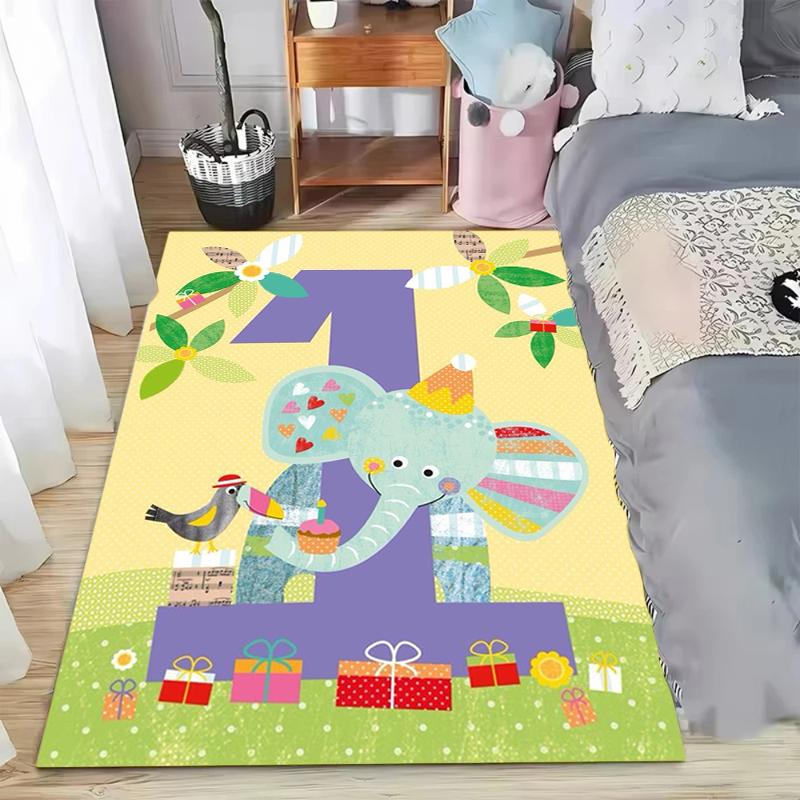 

Cute Cartoon Animal Playroom Area Rug Kids Play Mat Crawling Rug Non-Slip Washable Carpet for Playroom Bedroom Nursery Toddler 40x60CM